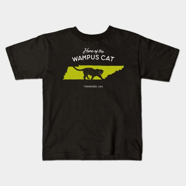 Home of the Wampus Cat - Tennessee, USA Cryptid Kids T-Shirt by Strangeology